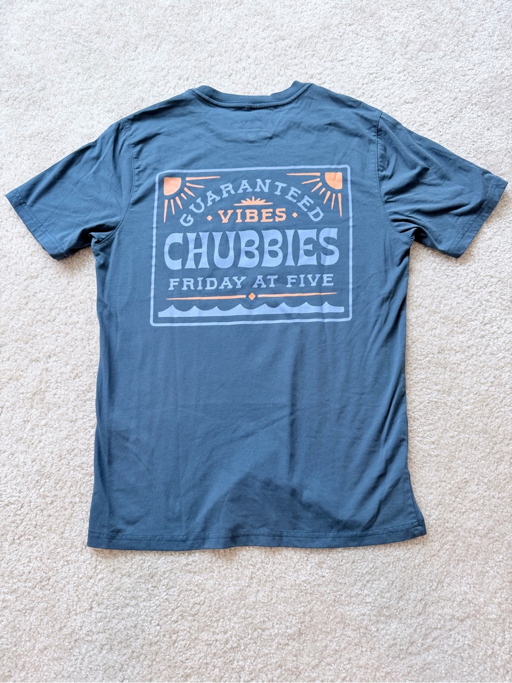 Chubbies The Weekend Has Arrived Graphic T Shirt Size Small Casual Tee Blue
